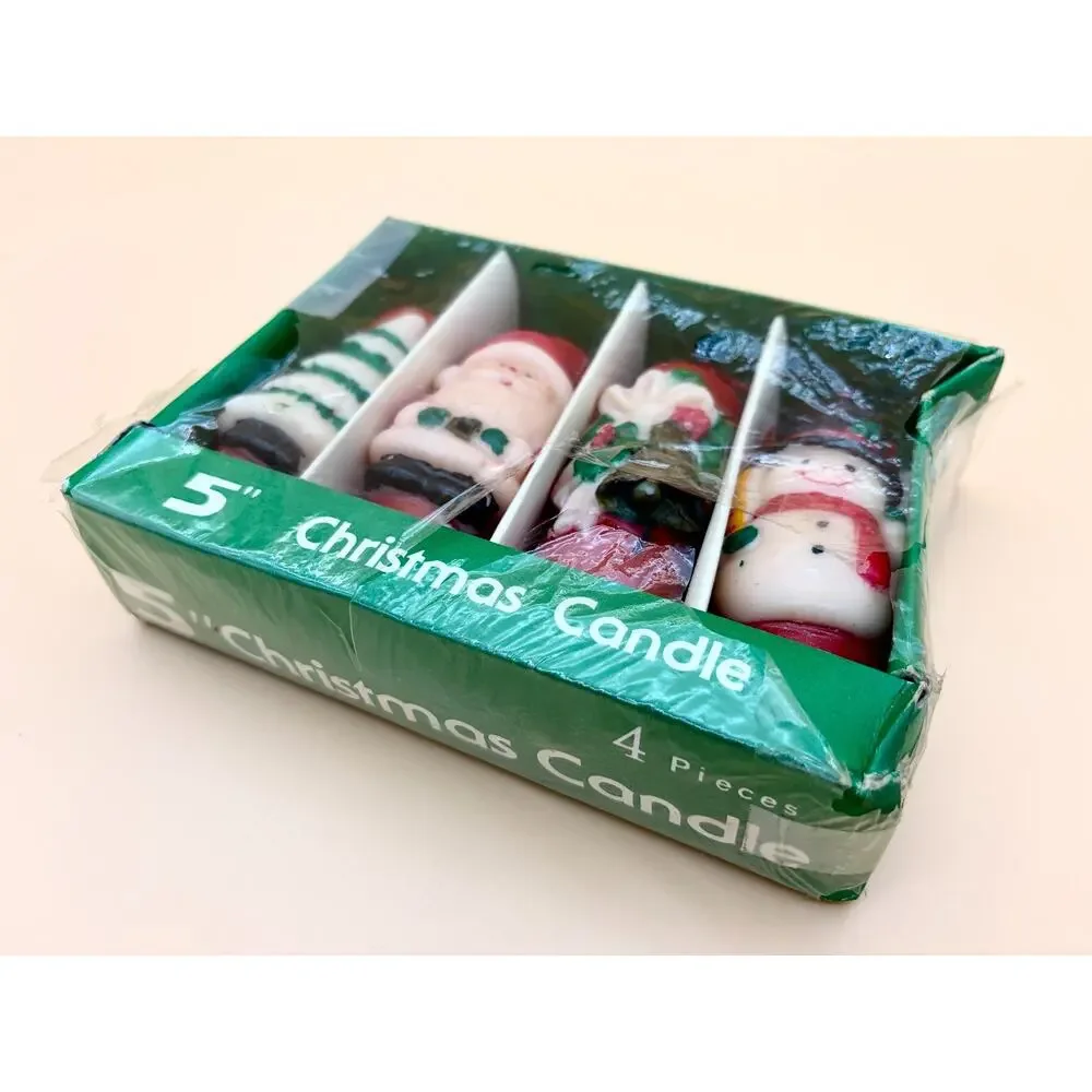 Vintage Christmas Candles Set 4 Figural 5